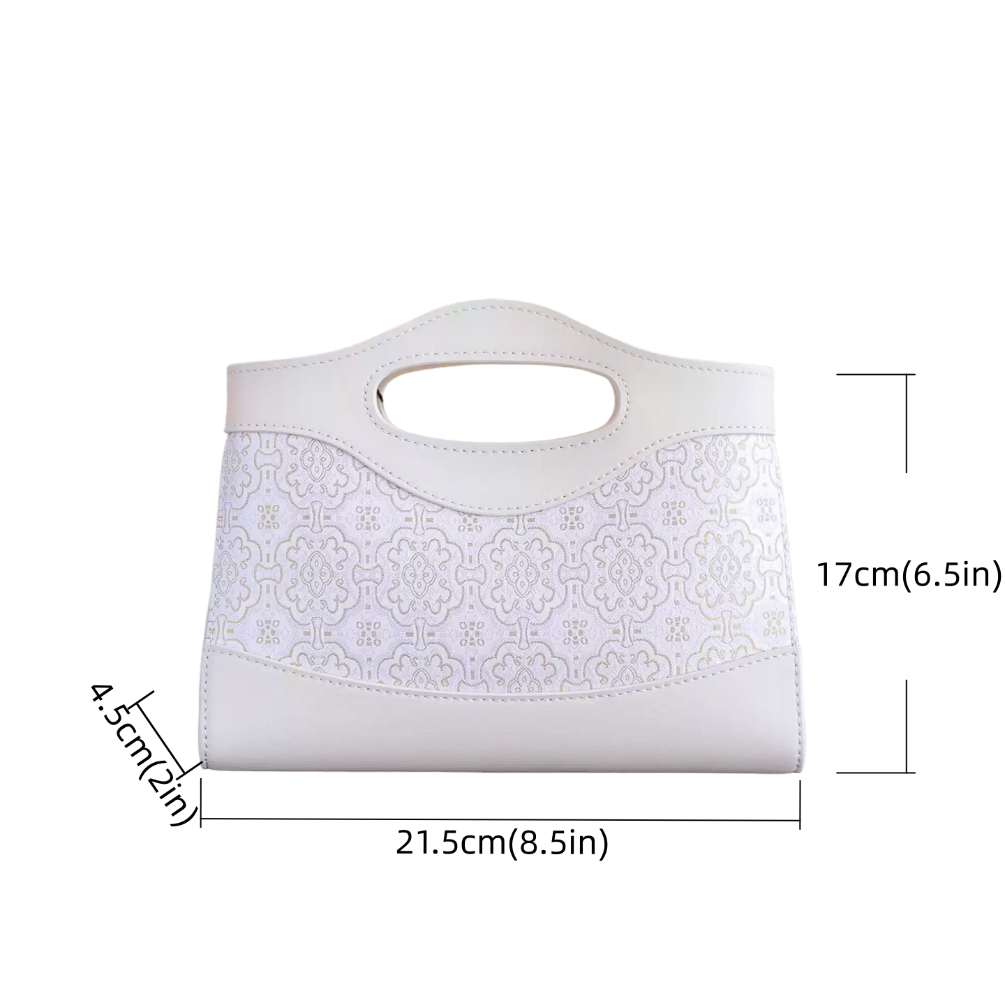 Intangible Cultural Heritage Song Dynasty Brocade Silk Diamond Chain White Dingsheng Pattern Handbag