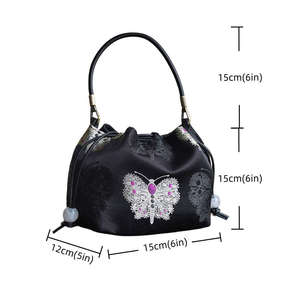 Songjin black retro hand-held crossbody mobile phone bucket bag