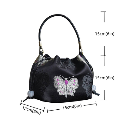 Songjin black retro hand-held crossbody mobile phone bucket bag