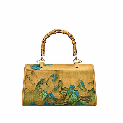 New Chinese style mulberry silk bamboo handbag