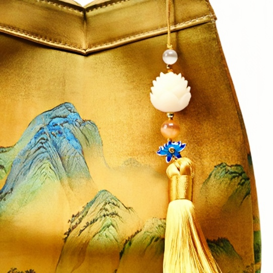 New Chinese style mulberry silk A Thousand Miles of Rivers and Mountains handbag