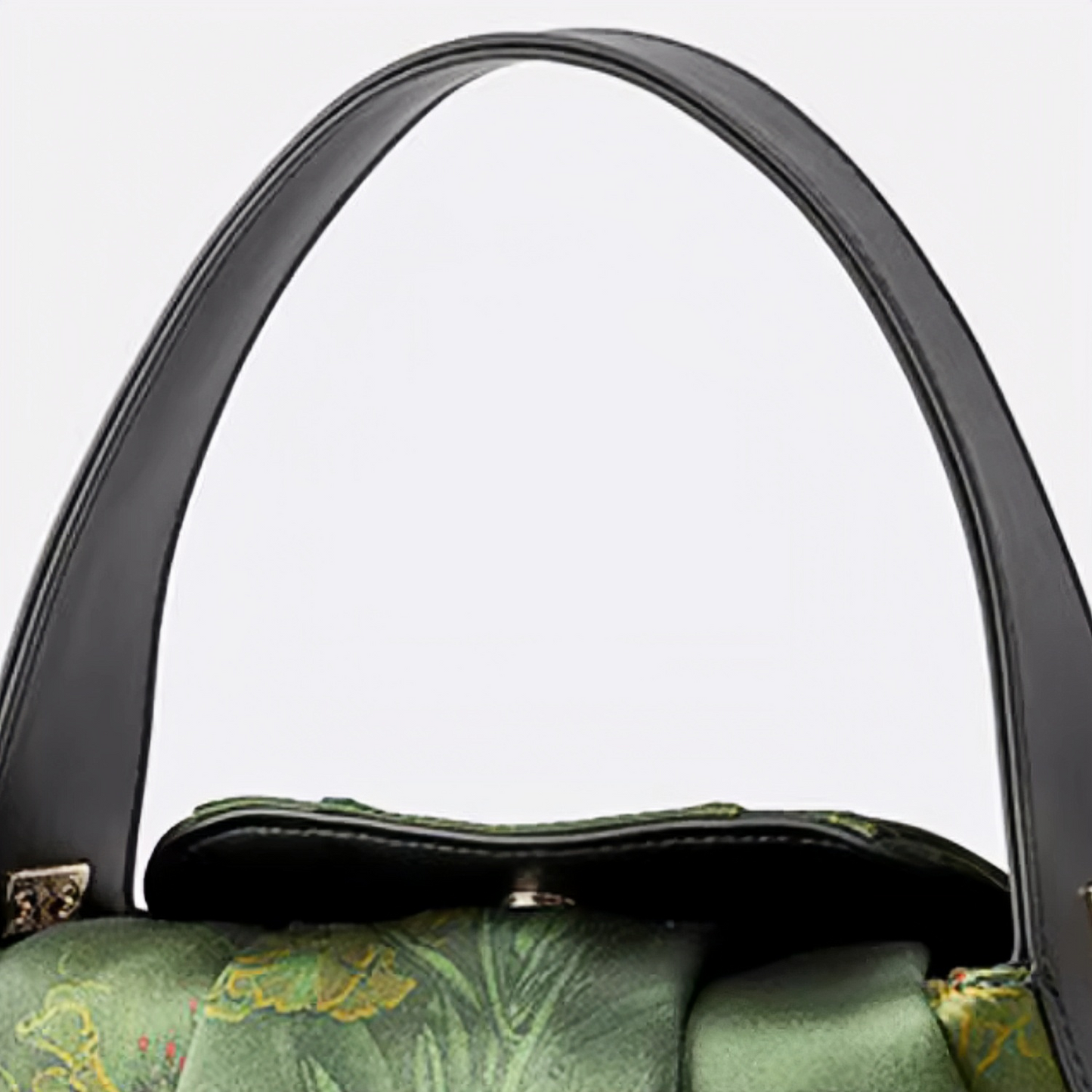 Intangible Heritage Xiangyunsha Printed Green Cuiwei Mulberry Silk New Chinese Style Handbag Crossbody Bag for Women