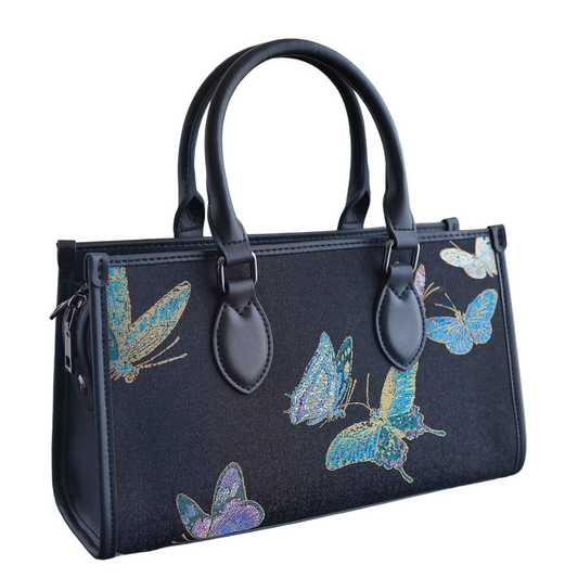 Intangible Cultural Heritage Song Brocade Linglian Playing Butterfly Silk New Chinese Style All-match Single Shoulder Crossbody Handbag Cowhide Light Luxury Bag