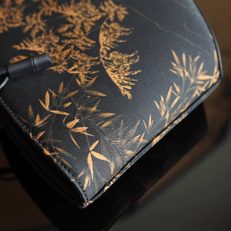 No Fengyue fan-shaped bag long shoulder strap fan-shaped new Chinese style ancient style zipper shoulder bag handbag
