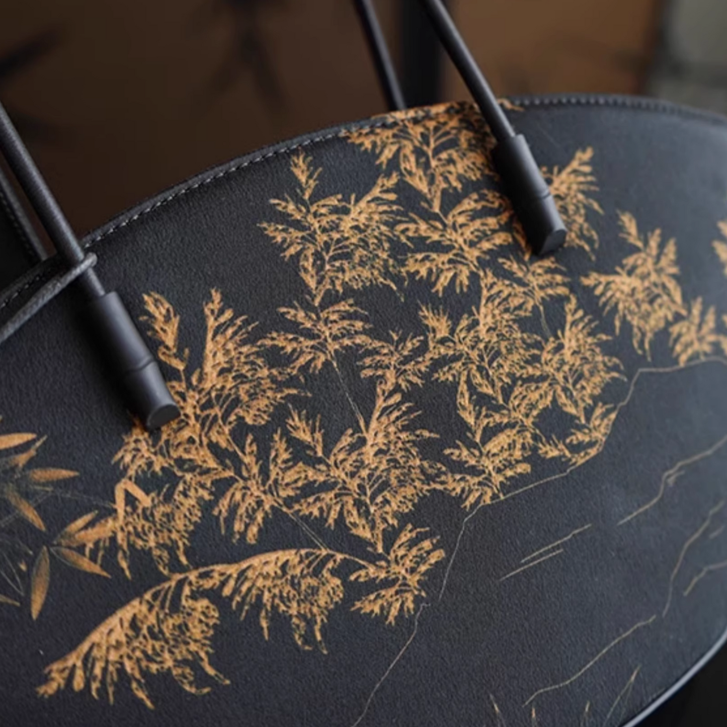 No Fengyue fan-shaped bag long shoulder strap fan-shaped new Chinese style ancient style zipper shoulder bag handbag