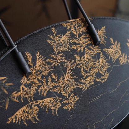 No Fengyue fan-shaped bag long shoulder strap fan-shaped new Chinese style ancient style zipper shoulder bag handbag