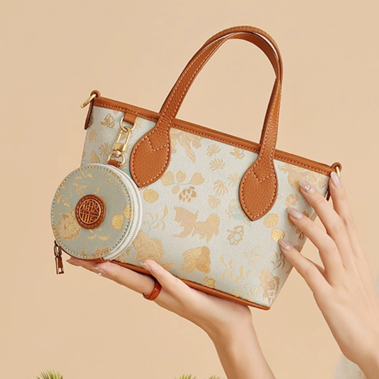 Intangible Cultural Heritage Song Dynasty Brocade Embroidered Flower Tote Bag