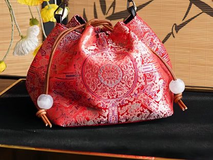 Songjin new Chinese style women's bag retro hand-held crossbody mobile phone bucket bag