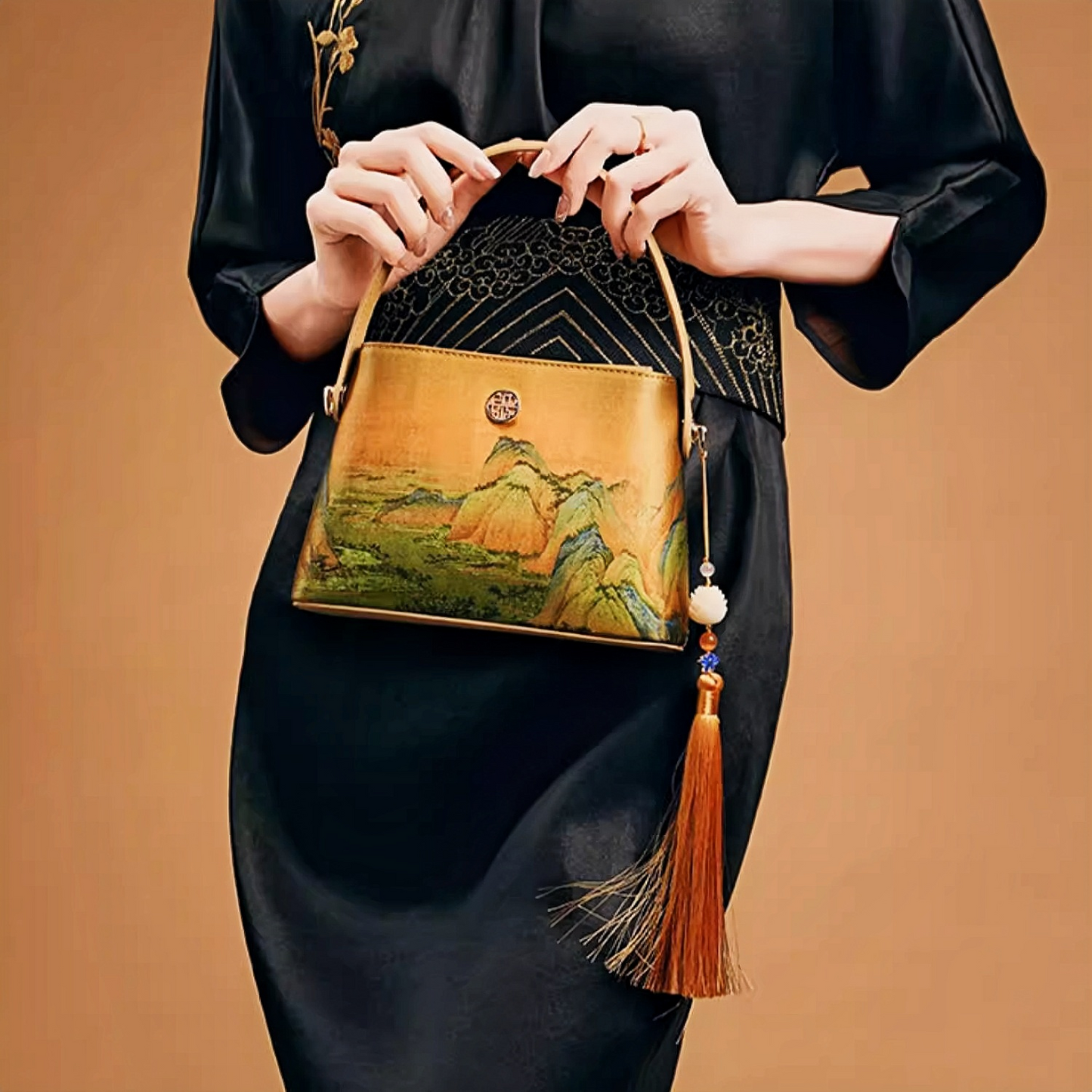 New Chinese mulberry silk handbag