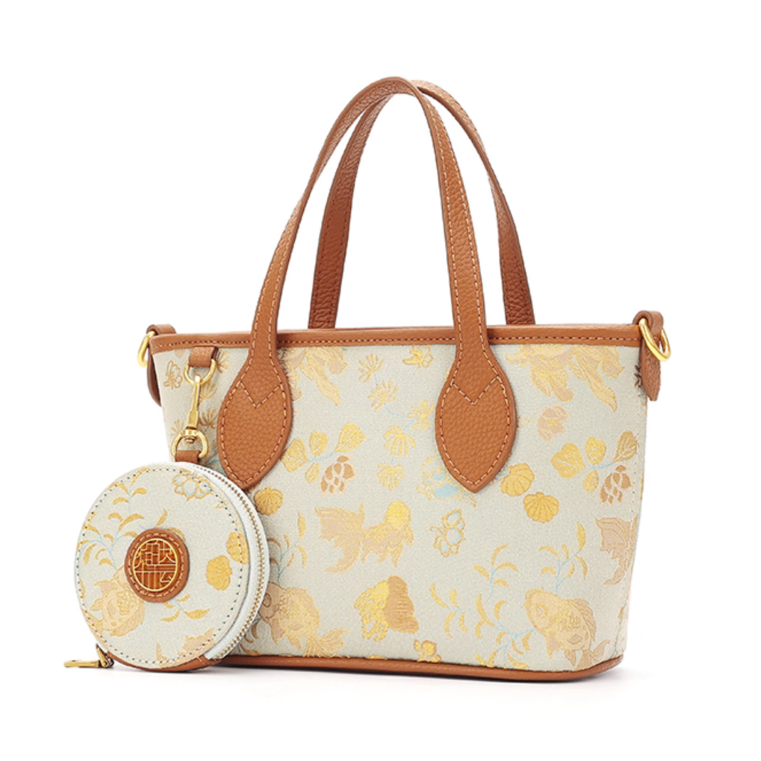Intangible Cultural Heritage Song Dynasty Brocade Embroidered Flower Tote Bag