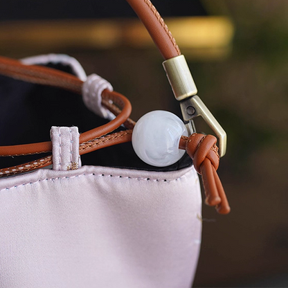 Songjin light pink retro hand-held crossbody mobile phone bucket bag