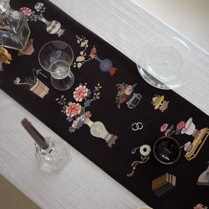 Medieval style new Chinese style Bogutu traditional pattern dining table runner