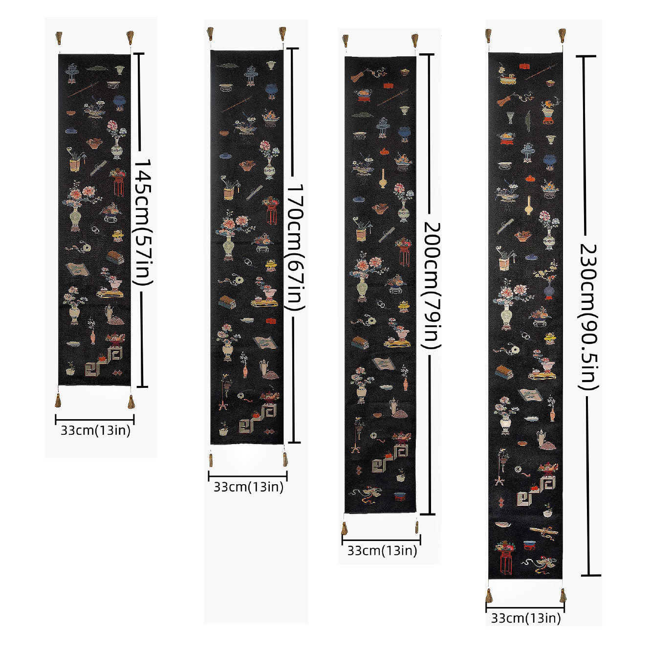 Medieval style new Chinese style Bogutu traditional pattern dining table runner