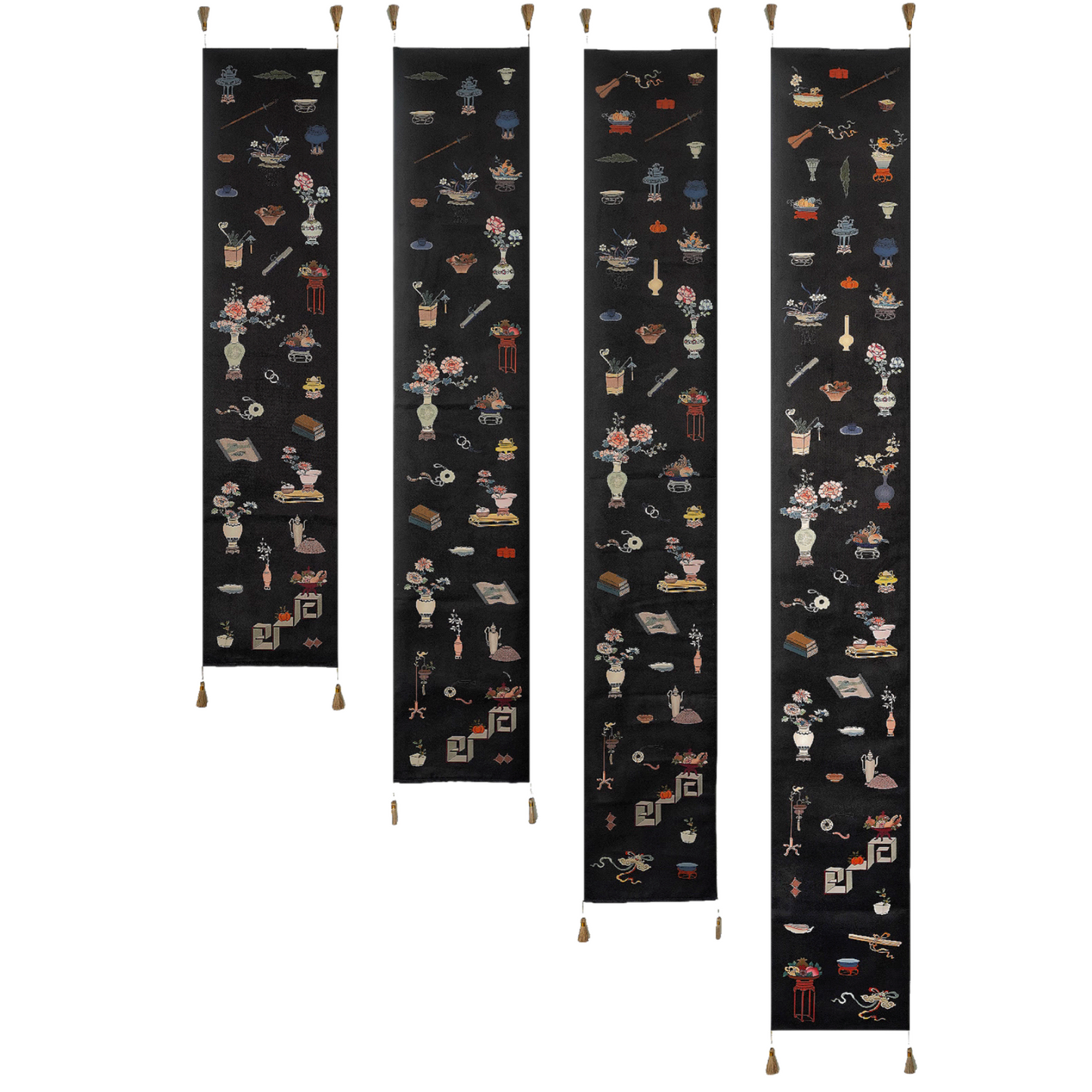 Medieval style new Chinese style Bogutu traditional pattern dining table runner