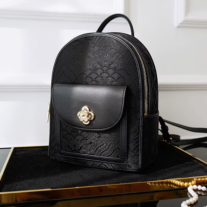 Seawater River Cliff Pattern Backpack Intangible Cultural Heritage Yunjin Zipper New Chinese Style Women's National Style Casual Bag