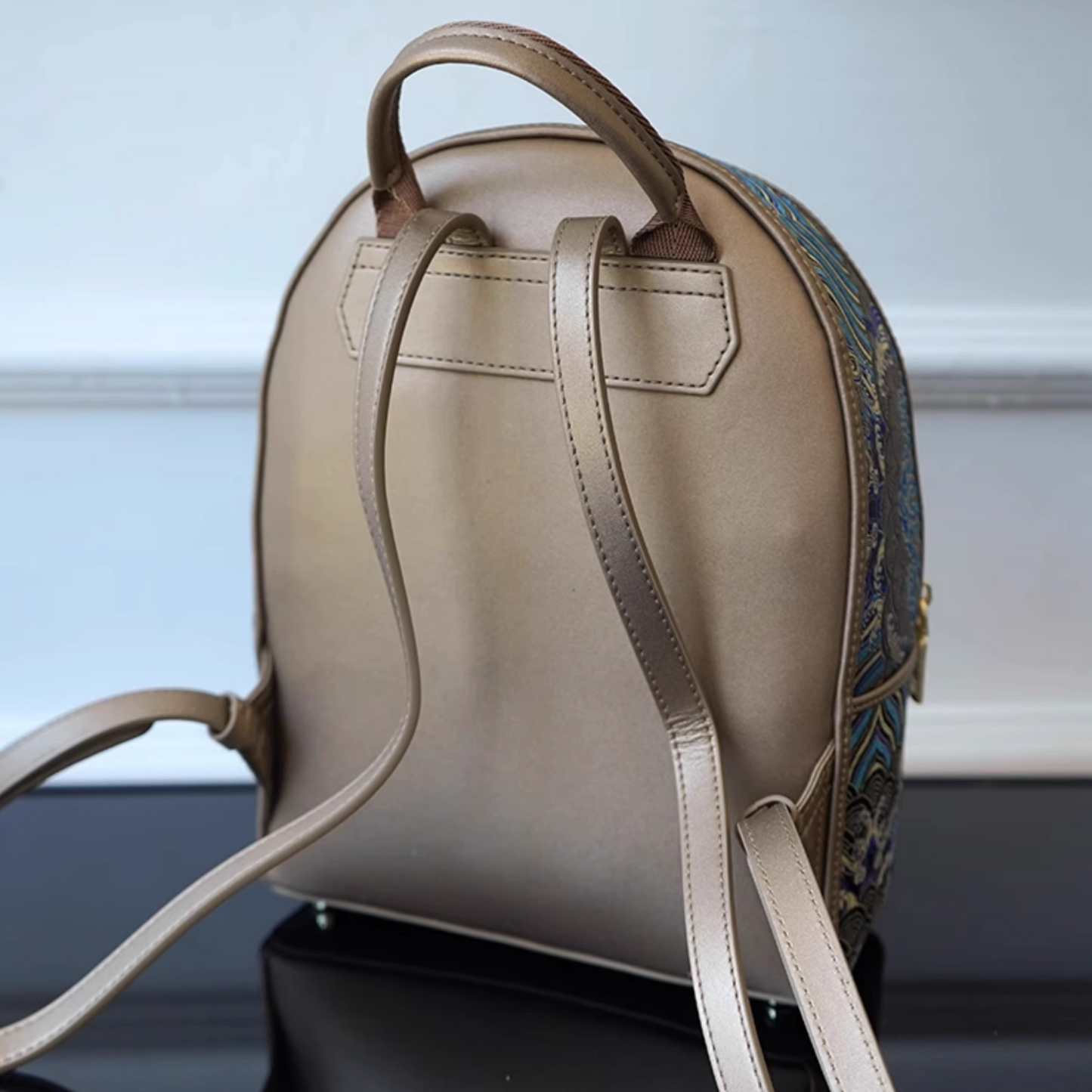 Seawater River Cliff Pattern Backpack Intangible Cultural Heritage Yunjin Zipper New Chinese Style Women's National Style Casual Bag