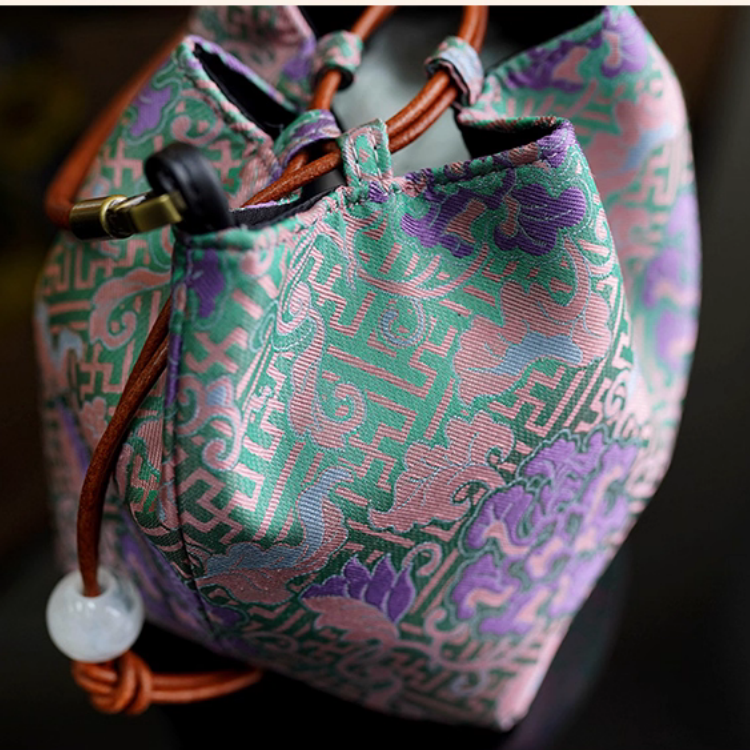 Songjin new Chinese style women's bag retro hand-held crossbody mobile phone bucket bag