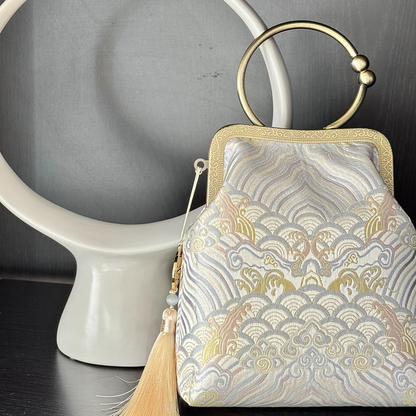 New Chinese style white embroidered handbag