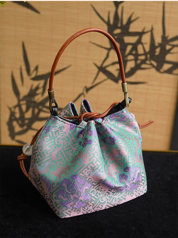 Songjin new Chinese style women's bag retro hand-held crossbody mobile phone bucket bag