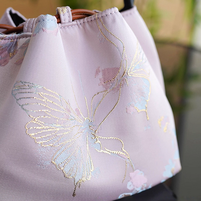 Songjin light pink retro hand-held crossbody mobile phone bucket bag