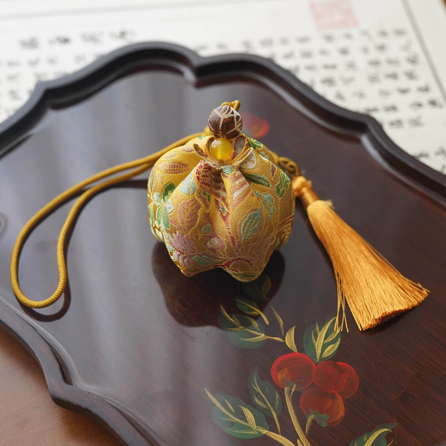 Intangible Cultural Heritage Song Brocade Lotus Sachet Pendant