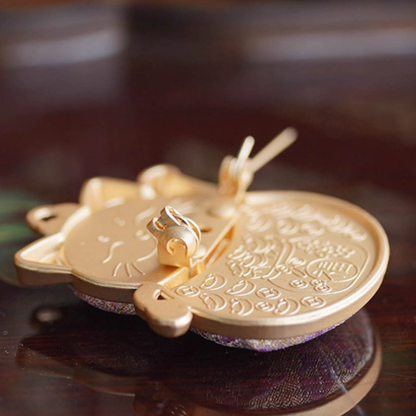 Song Brocade Silk Lucky Cat Brooch
