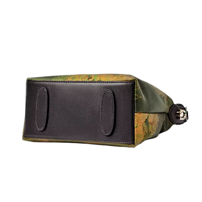 Intangible Heritage Xiangyunsha Silk Print Green Cuiwei New Chinese Style Crossbody Handbag for Women