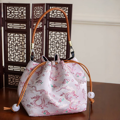 Songjin Rose Red Retro Hand-held Crossbody Mobile Phone Bucket Bag