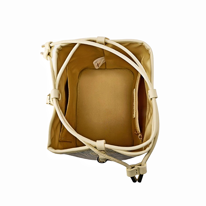 New Chinese style river cliff sea water pattern brocade jacquard bucket bag
