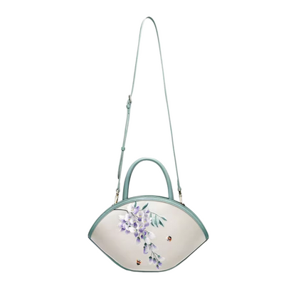 Intangible cultural heritage handmade Suzhou embroidery wisteria new Chinese style crossbody handbag large capacity cheongsam bag for women