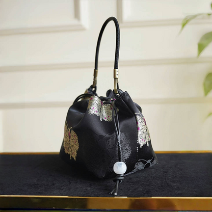 Songjin black retro hand-held crossbody mobile phone bucket bag