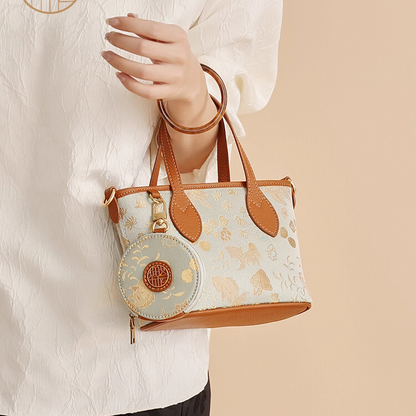 Intangible Cultural Heritage Song Dynasty Brocade Embroidered Flower Tote Bag