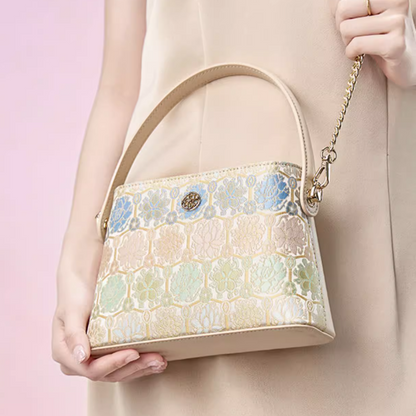 Intangible cultural heritage Song Dynasty brocade pattern brocade turtleback pattern new Chinese style crossbody handbag bucket bag for women