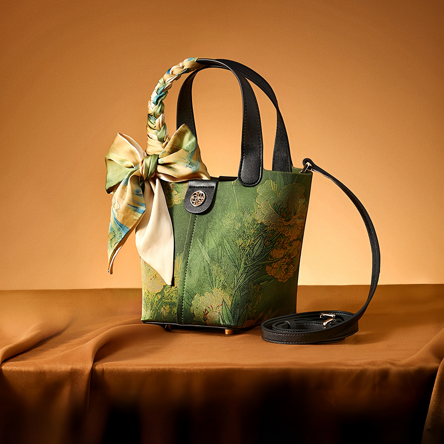 Xiangyunsha printed handbag