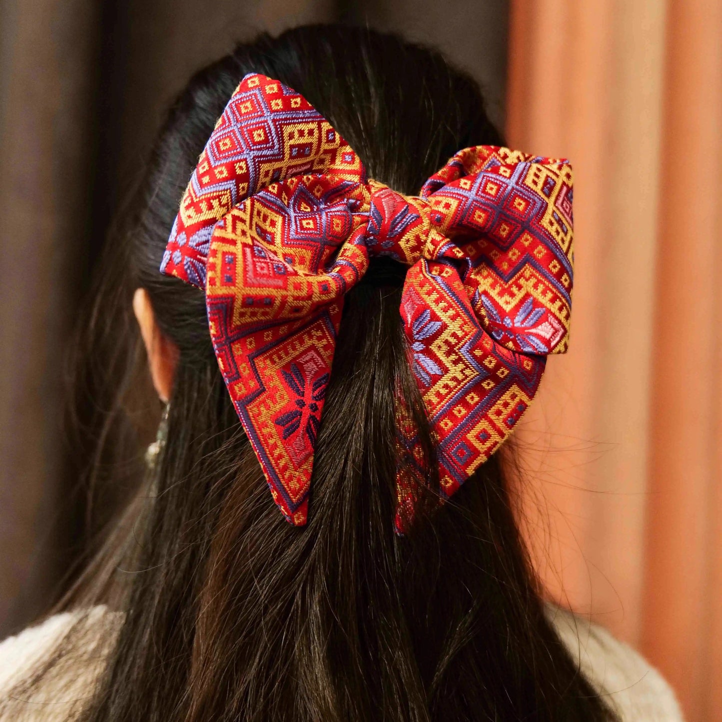 Zhuang brocade butterfly hairpin three-dimensional handmade spring hairpin headdress