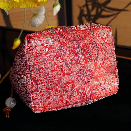 Songjin red retro hand-held crossbody mobile phone bucket bag