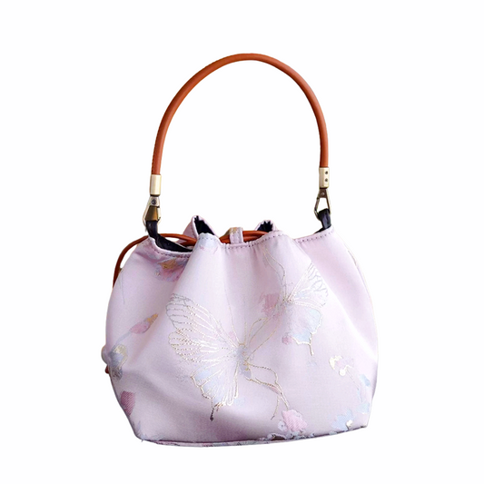 Songjin light pink retro hand-held crossbody mobile phone bucket bag