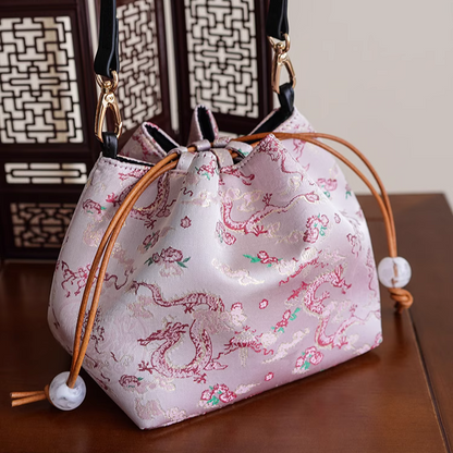 Songjin new Chinese style women's bag retro hand-held crossbody mobile phone bucket bag