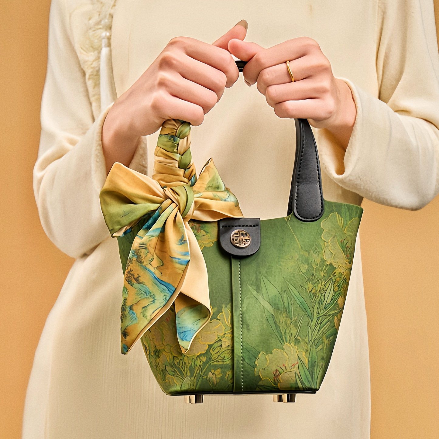 Xiangyunsha printed handbag