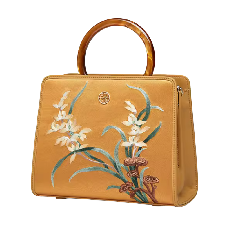 Handmade Suzhou embroidery Zhilan Yushu new Chinese style one-shoulder crossbody handbag small square bag for women