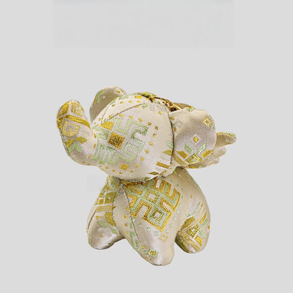 Guangxi intangible cultural heritage Zhuang brocade Dumbo handmade fabric characteristic Chinese style cartoon pendant