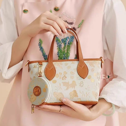 Intangible Cultural Heritage Song Dynasty Brocade Embroidered Flower Tote Bag