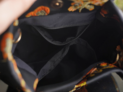 Songjin silk persimmon cat bamboo handbag