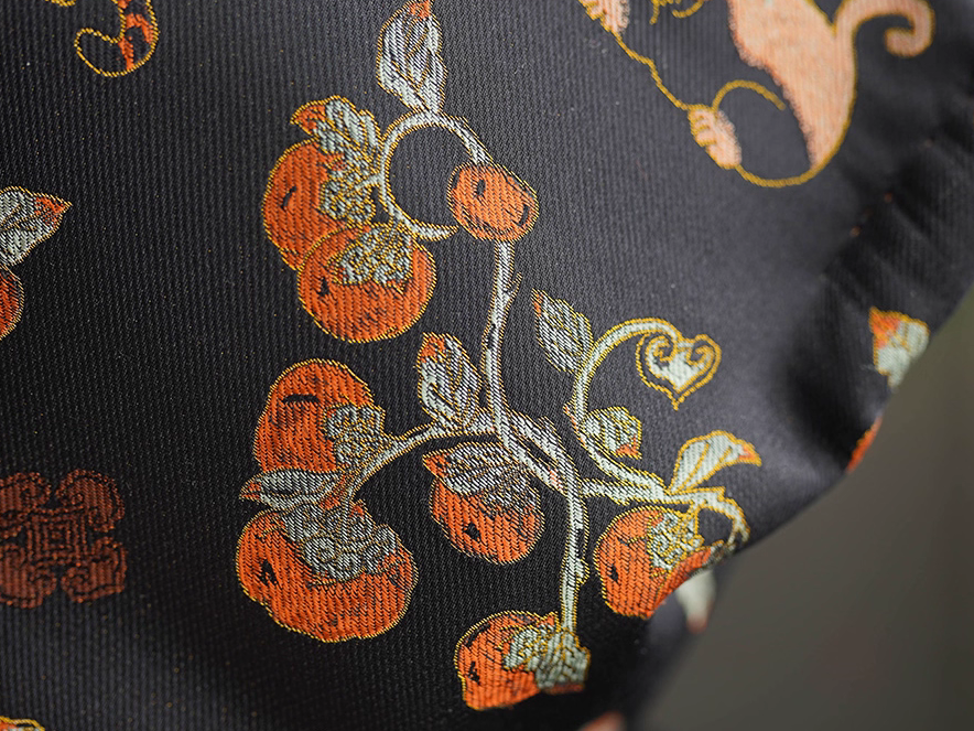 Songjin silk persimmon cat bamboo handbag