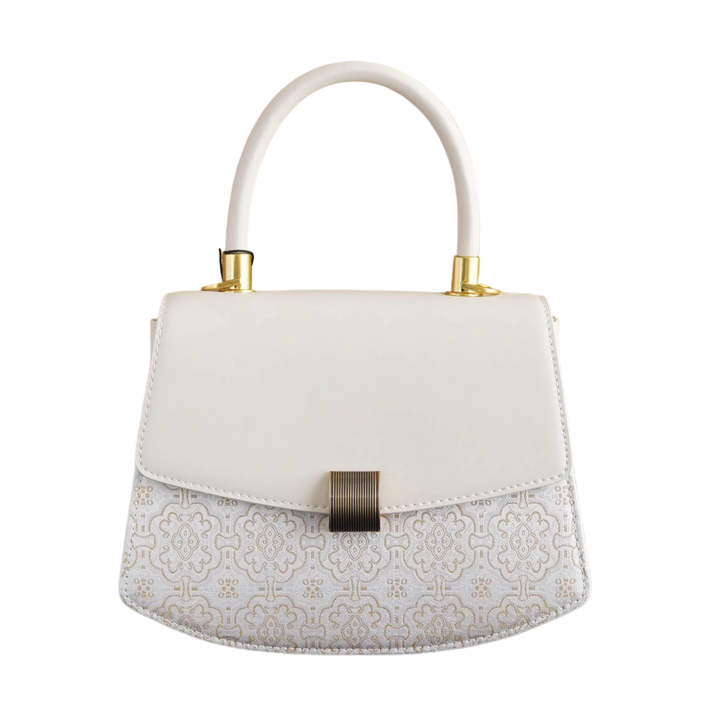 Intangible Cultural Heritage Song Brocade White Dingsheng Pattern Handbag
