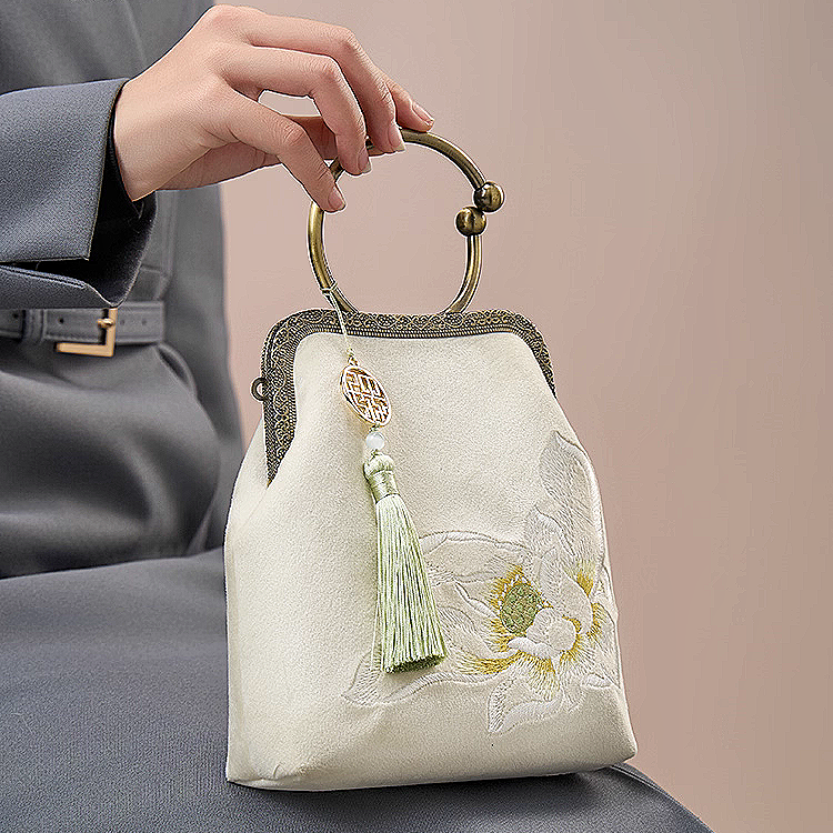 New Chinese style white handbag