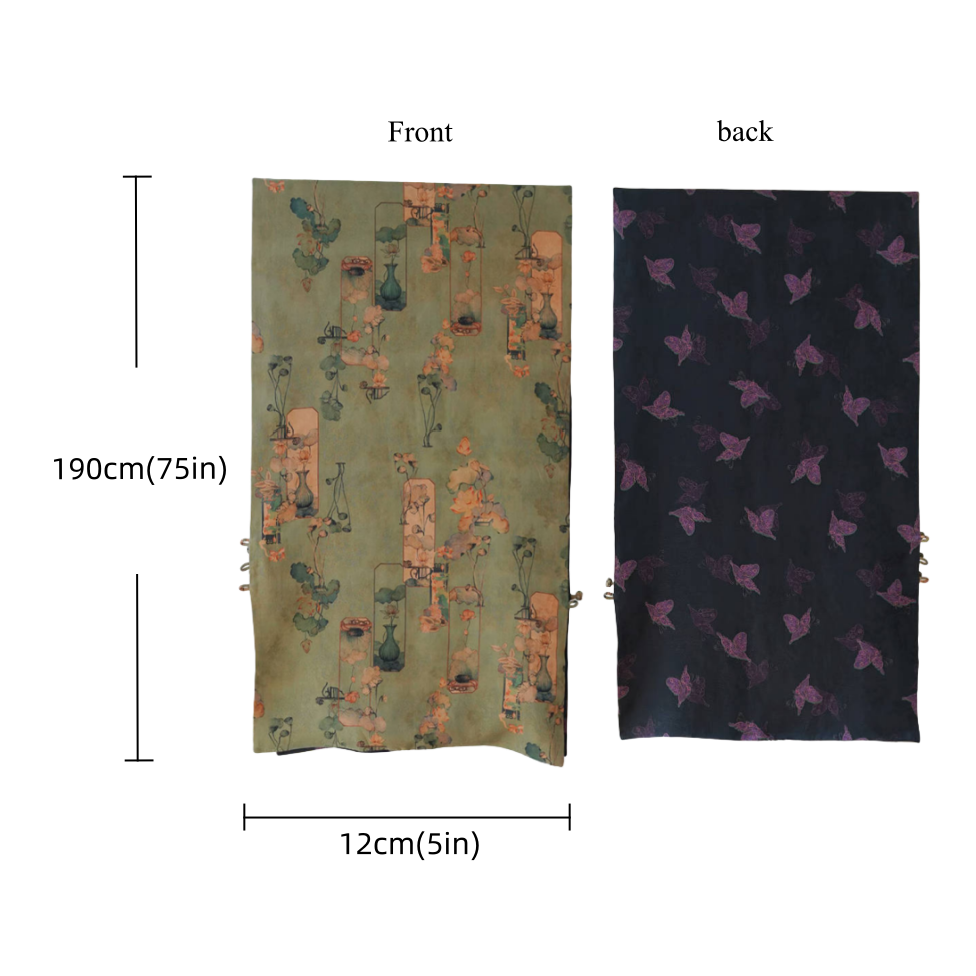 Song Dynasty Lotus Scene Xiangyunsha Flower Compass Buckle Silk Double-sided Double-layer Mulberry Silk Shawl Small Waistcoat Gift Scarf