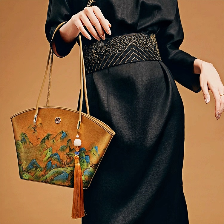 New Chinese style brocade jacquard handbag