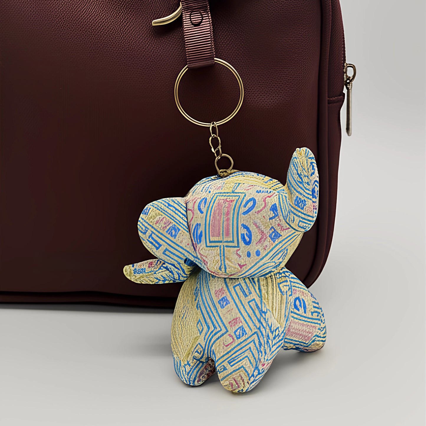 Guangxi intangible cultural heritage Zhuang brocade Dumbo handmade fabric characteristic Chinese style cartoon pendant