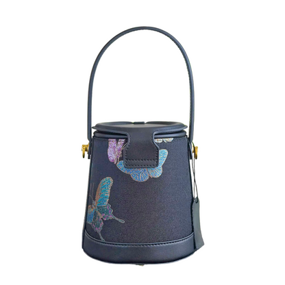 Intangible Cultural Heritage Song Brocade Linglian Playing Butterfly Bucket Bag Silk Single Shoulder Handbag
